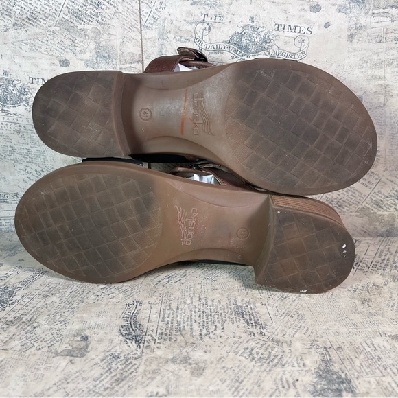 DANSKO Leather Lenny Buckle Double Strap Sandals - Picture 9 of 14